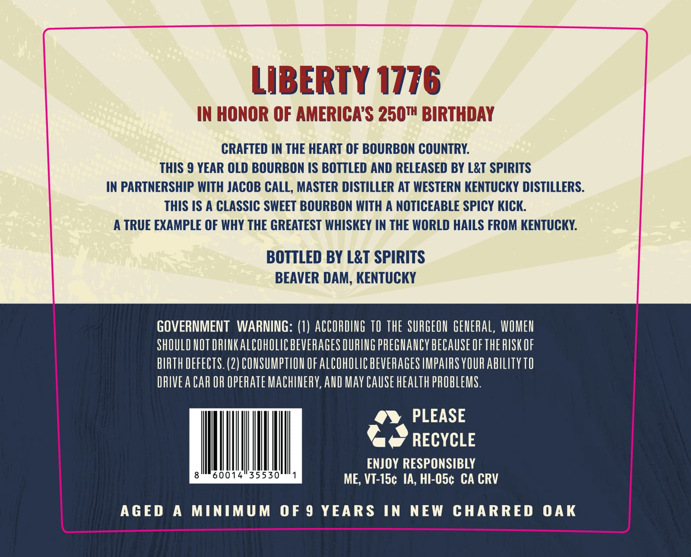 Kentucky 10 Liberty 1776 label image 2
