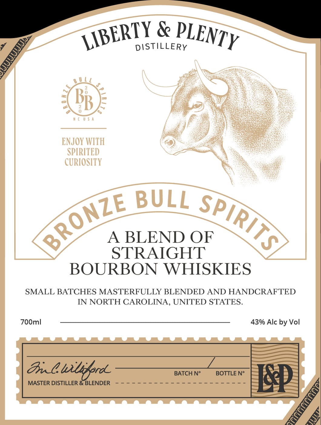 Bronze Bull Spirits label