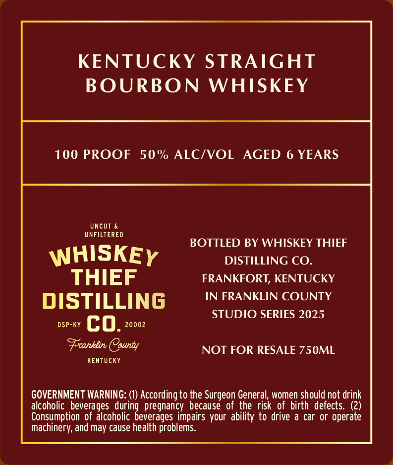 Whiskey Thief Distilling CO. 1920 label image 2