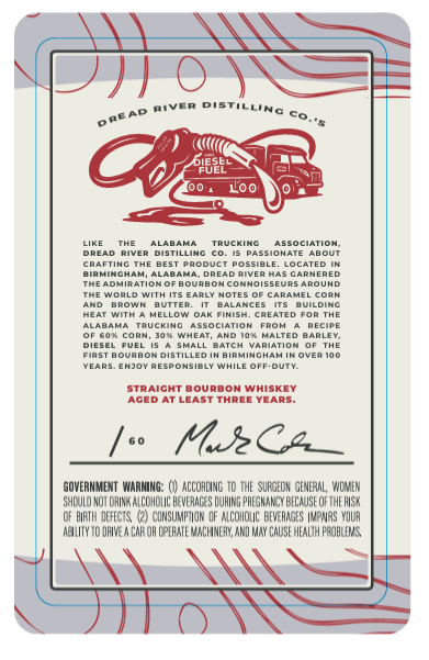 Dread River Distilling CO. Diesel label image 3