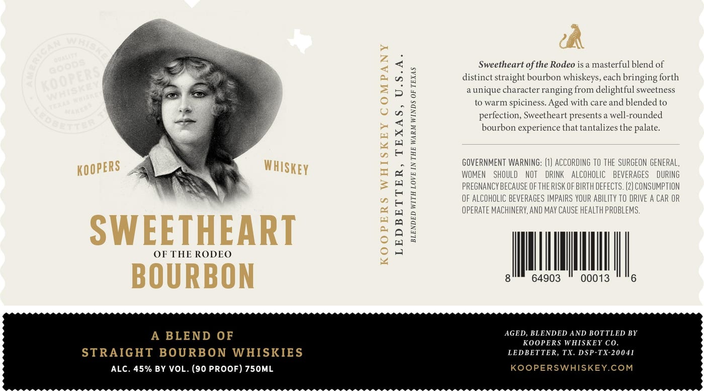 Sweetheart Of The Rodeo Bourbon label