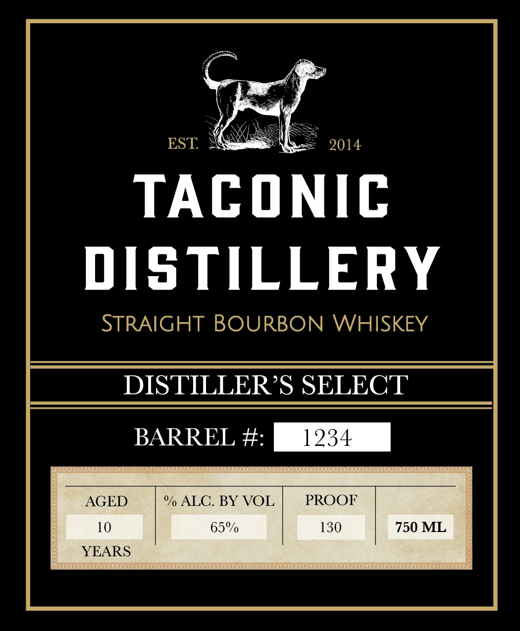 Taconic Distillery label