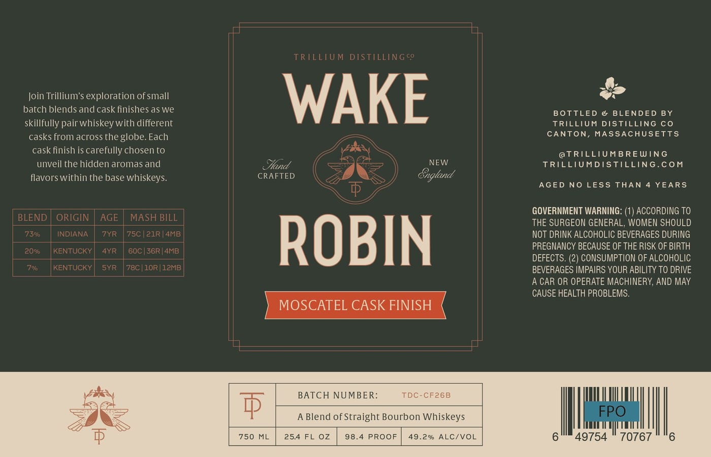 Trillium Distilling CO label