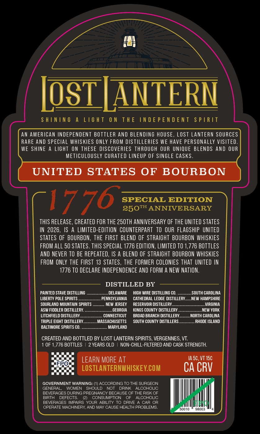 Lost Lantern United States Of Bourbon 1776 label image 2