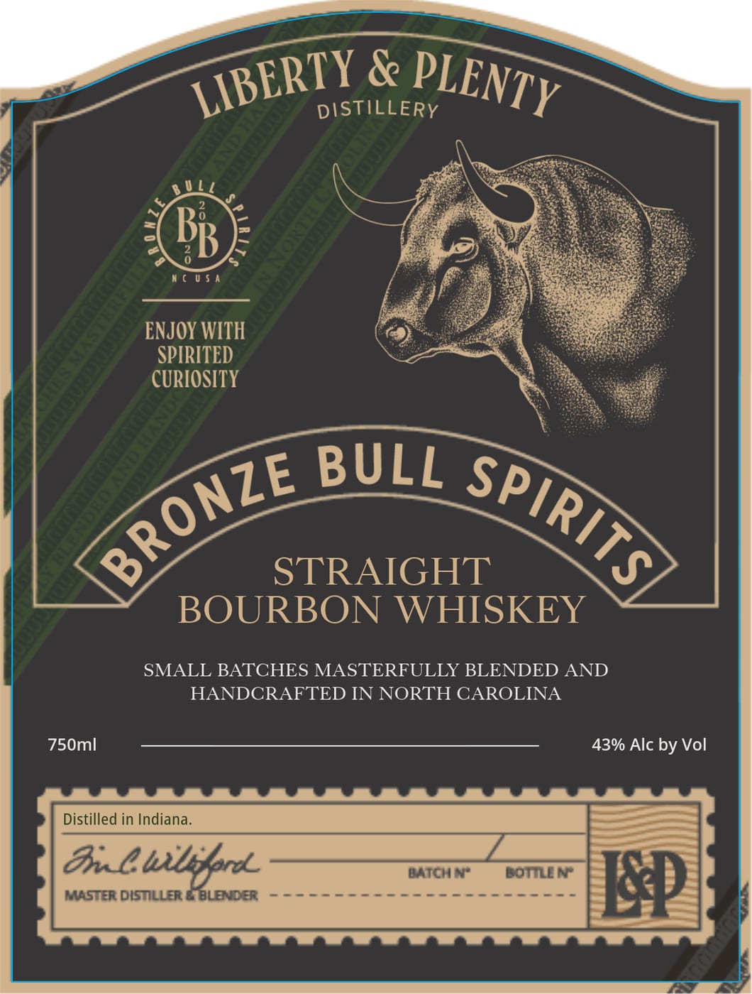 Bronze Bull Spirits label