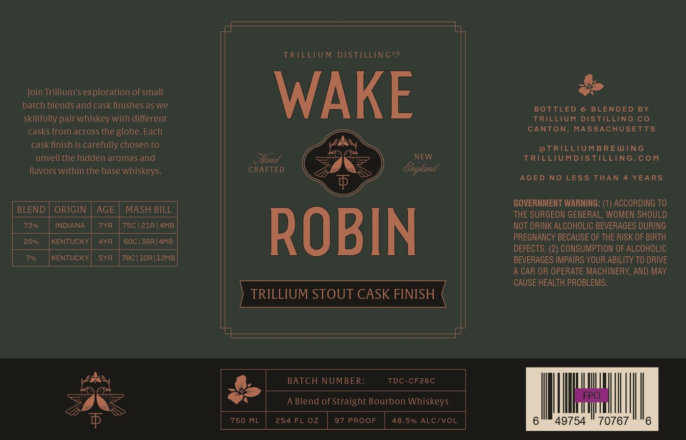 Trillium Distilling CO label