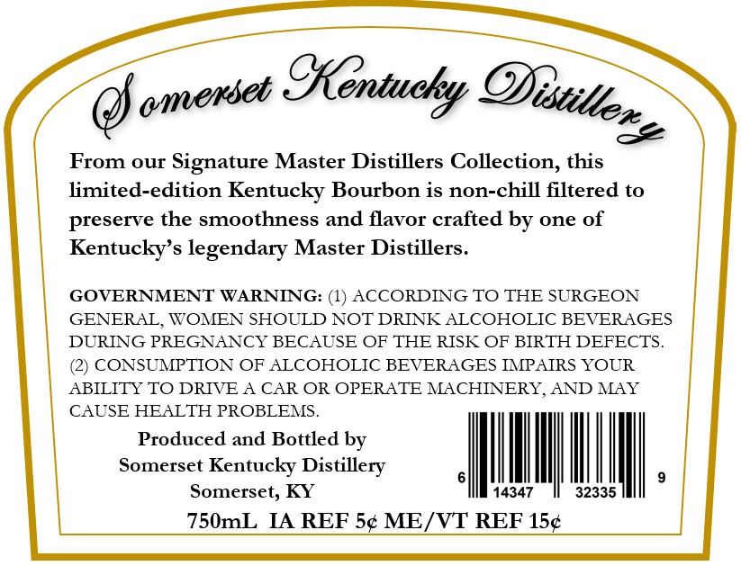 Somerset Kentucky Distillery label image 2