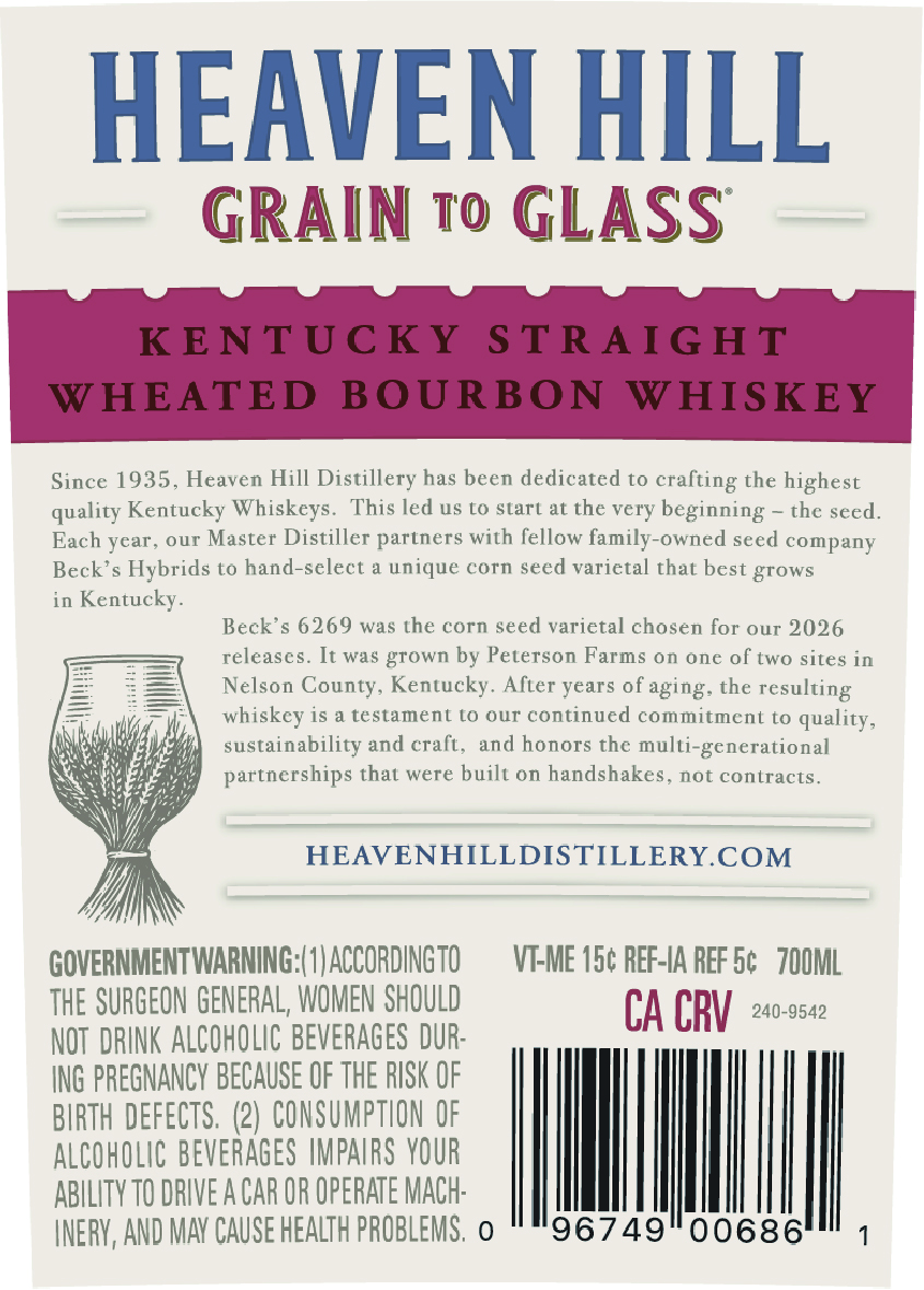 Heaven Hill Grain To Glass label image 2