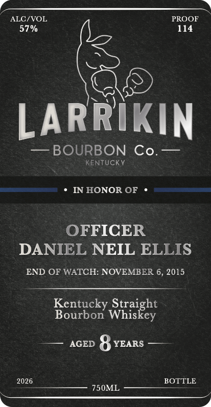 Larrikin Bourbon CO. label