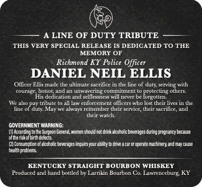 Larrikin Bourbon CO. Officer Daniel Neil Ellis - Law Enforcement Tribute label image 2