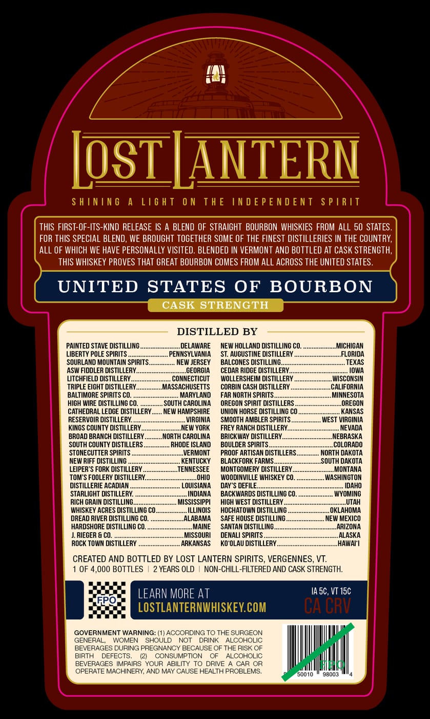 Lost Lantern United States Of Bourbon Cask Strength label image 2