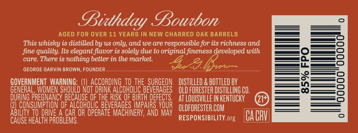 Old Forester Birthday Bourbon 2026 label image 2
