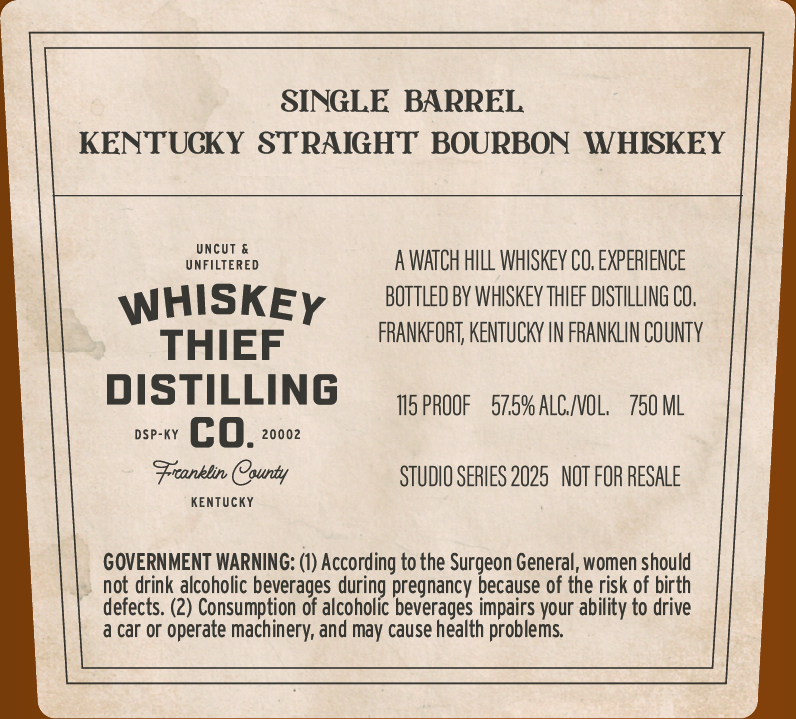 Whiskey Thief Distilling CO. Staved By Grace label image 2