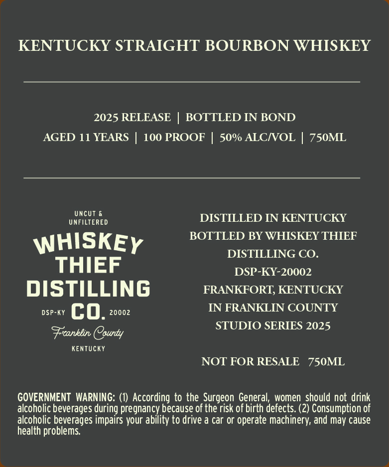 Whiskey Thief Distilling CO. Berlacher Family Reserve Bottled In Bond label image 2