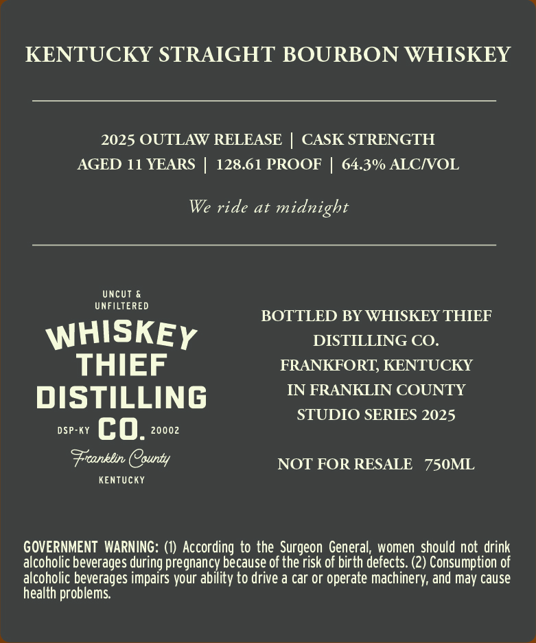 Whiskey Thief Distilling CO. Berlacher Family Reserve Cask Strength label image 3