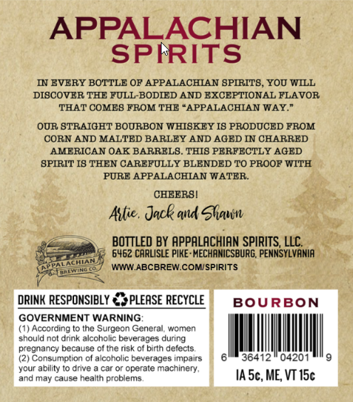 Appalachian Spirits label image 2