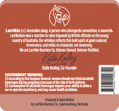 Larrikin Bourbon CO Bushranger Small Batch label image 2