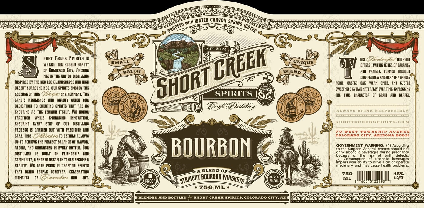 Short Creek Spirits label