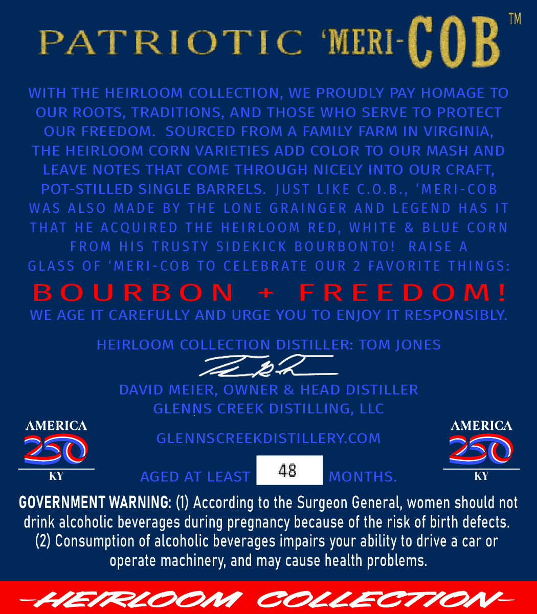 Glenns Creek Patriotic 'meri Cob label image 2