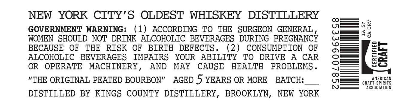 Kings County Distillery label image 2