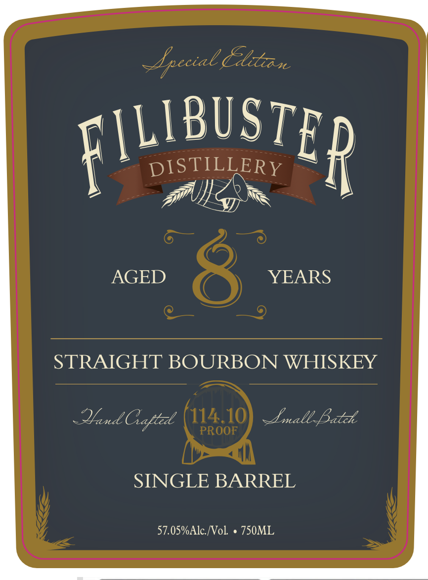 Filibuster Distillery label