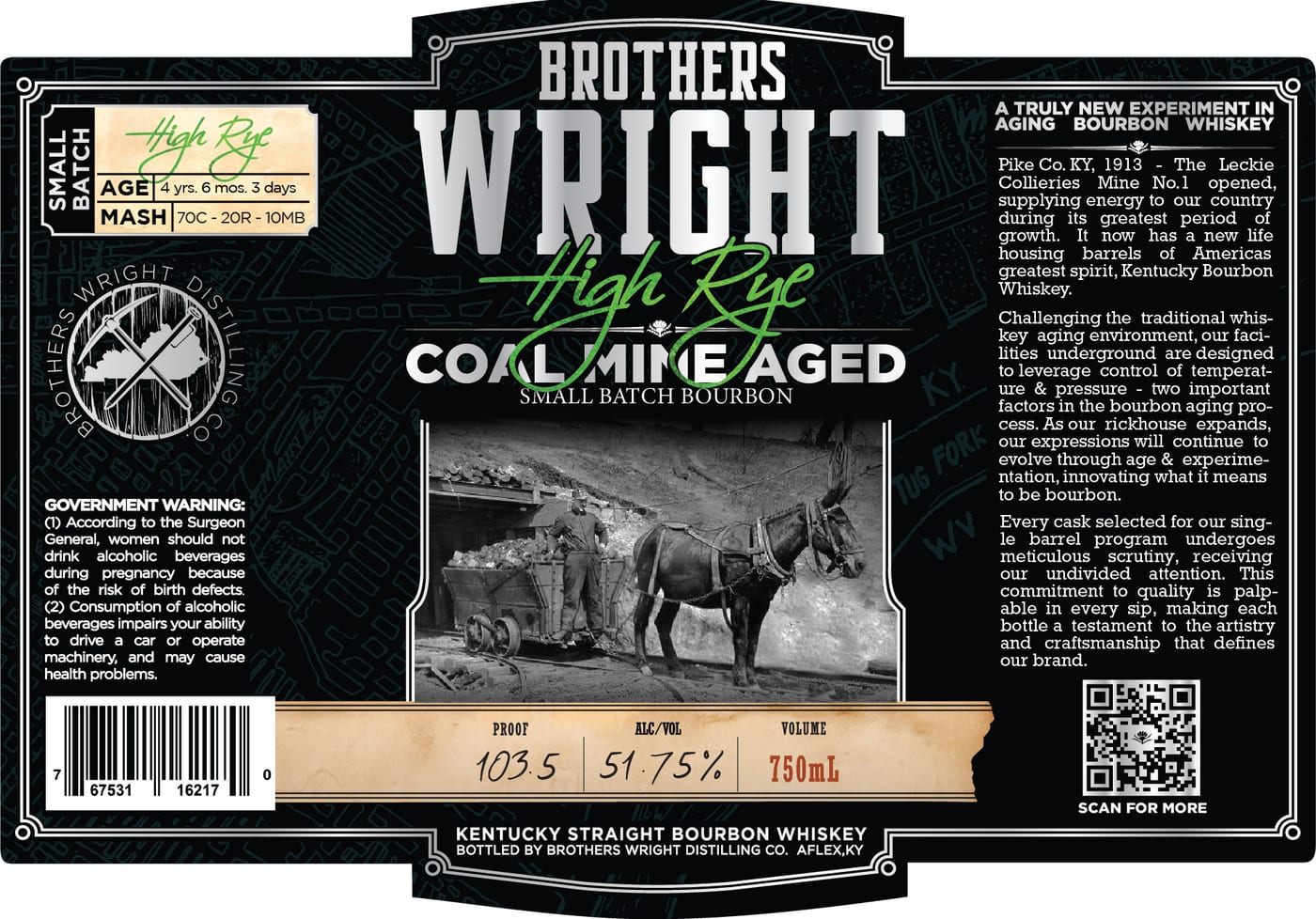 Brothers Wright High Rye label