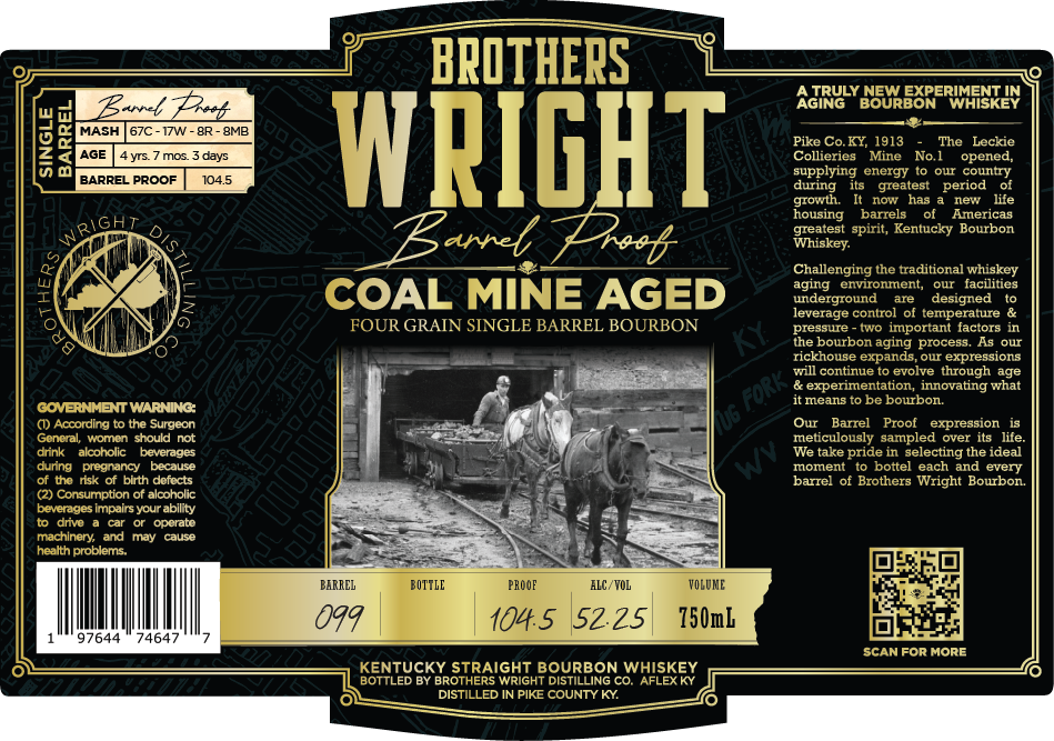 Brothers Wright Barrel Proof label