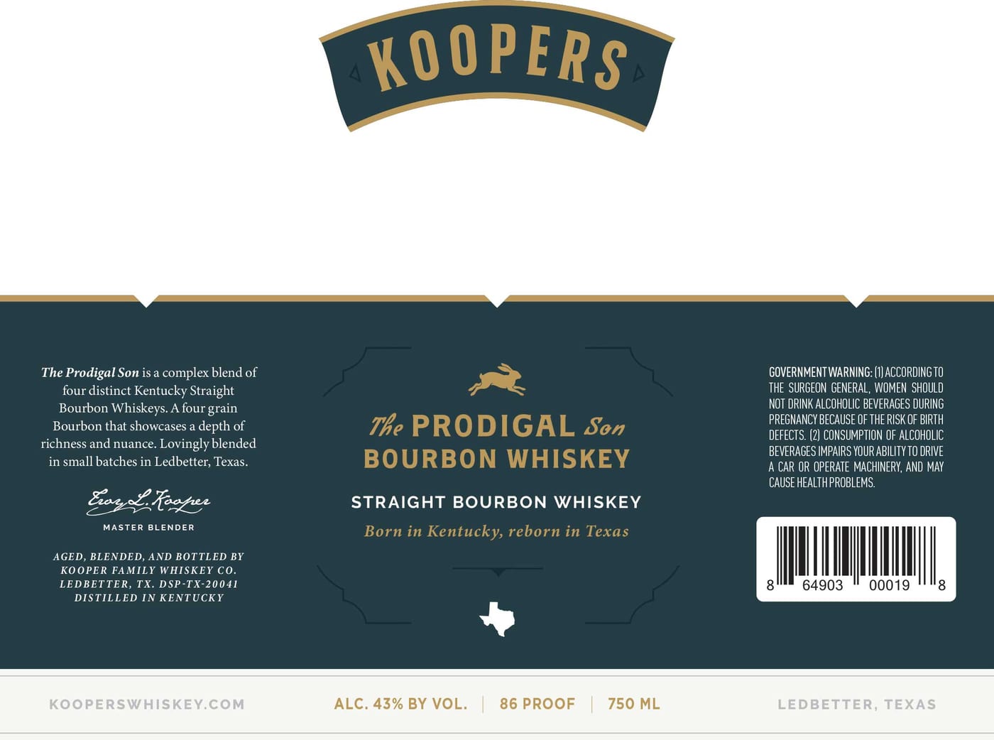 The Prodigal Son Bourbon Whiskey label