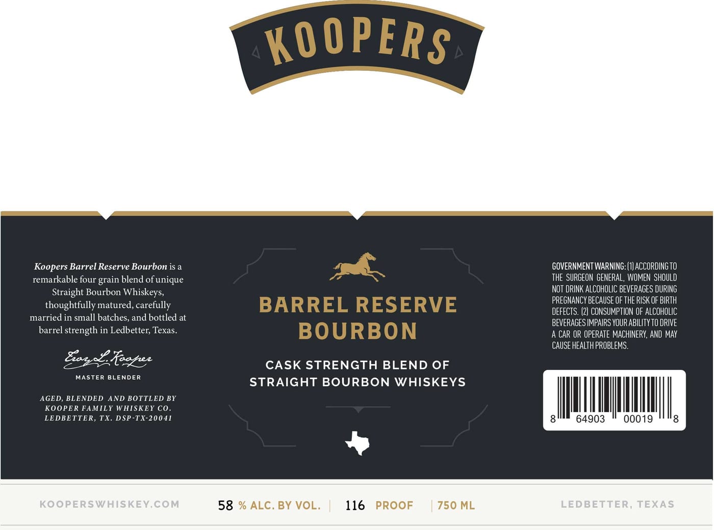 Barrel Reserve Bourbon label
