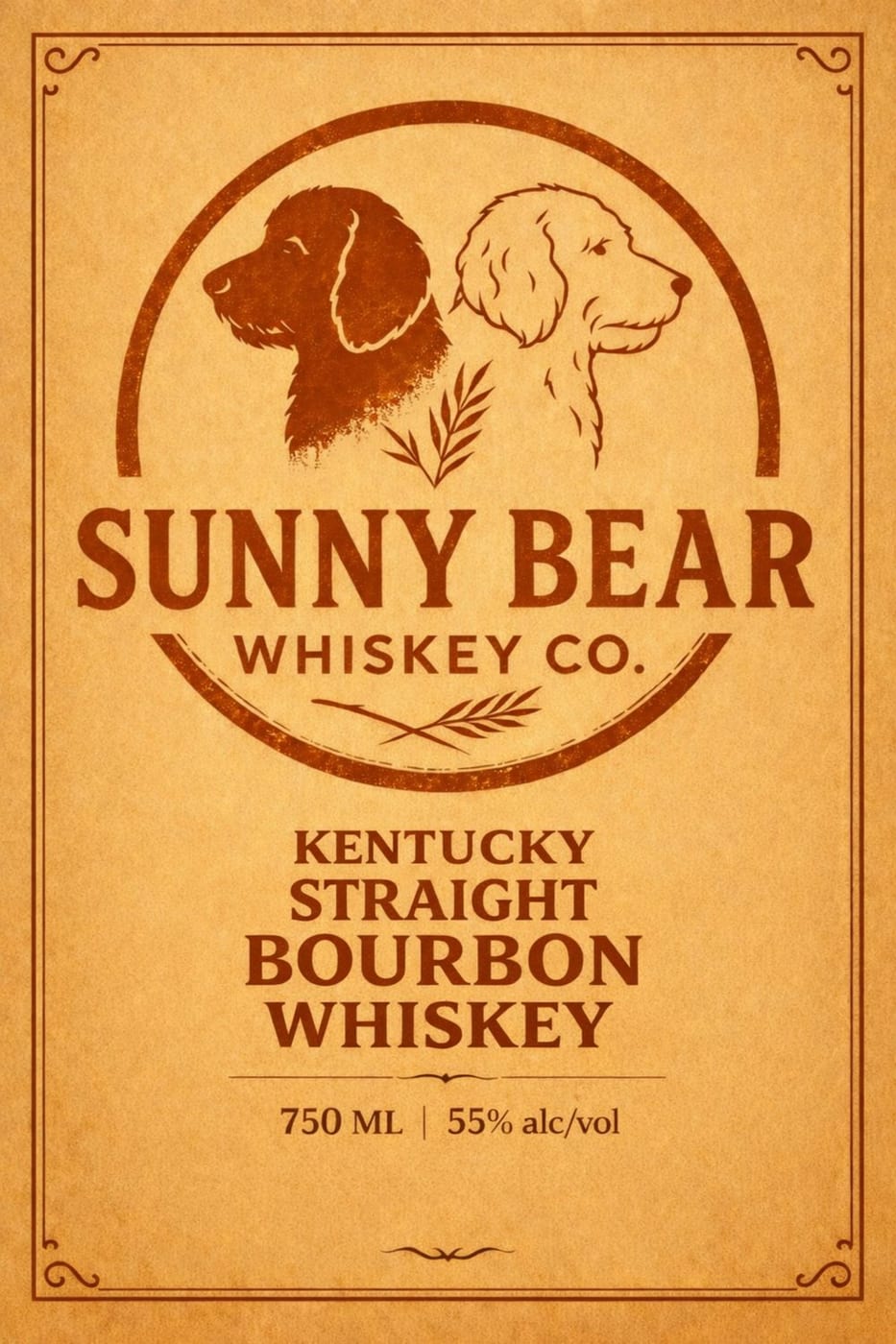 Sunny Bear Whiskey CO. label