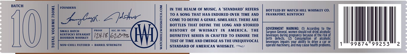 Watch Hill Whiskey Small Batch Kentucky Straight Bourbon Whiskey label image 2