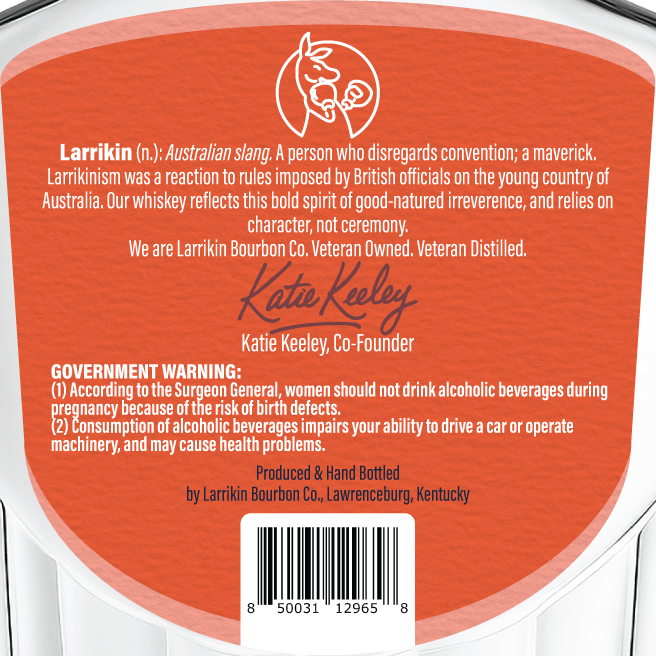 Larrikin Bourbon CO Small Batch label image 2