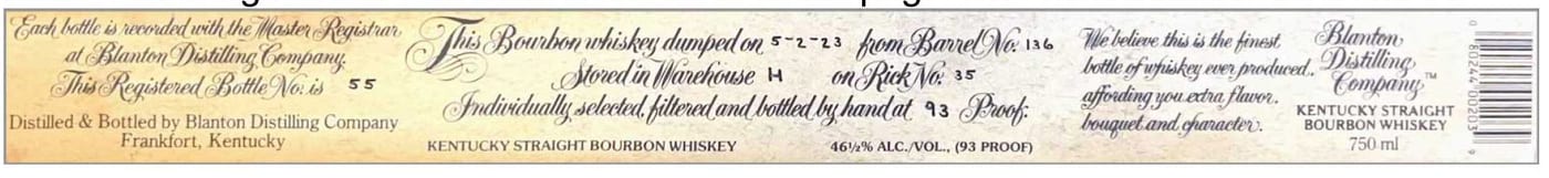 Blanton's label