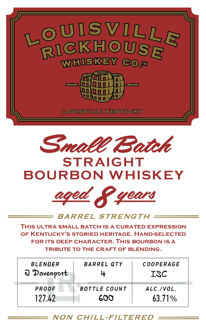 Louisville Rickhouse Whiskey CO label
