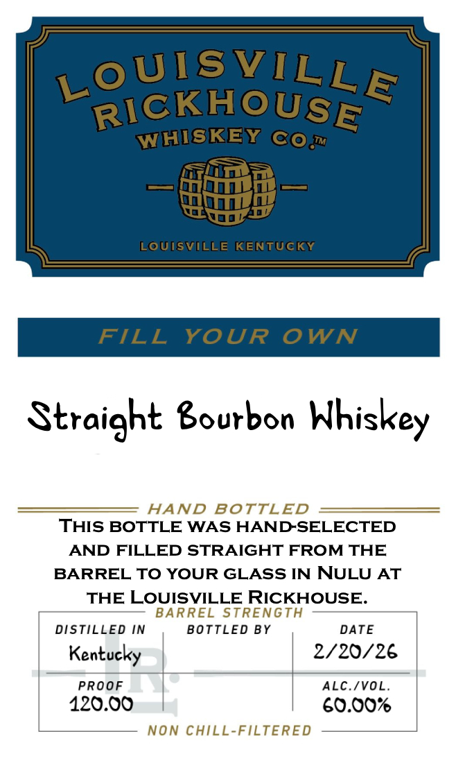 Louisville Rickhouse Whiskey CO label