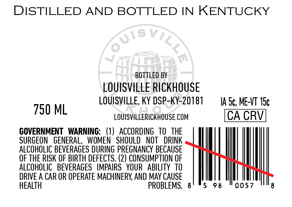 Louisville Rickhouse Whiskey CO label image 2