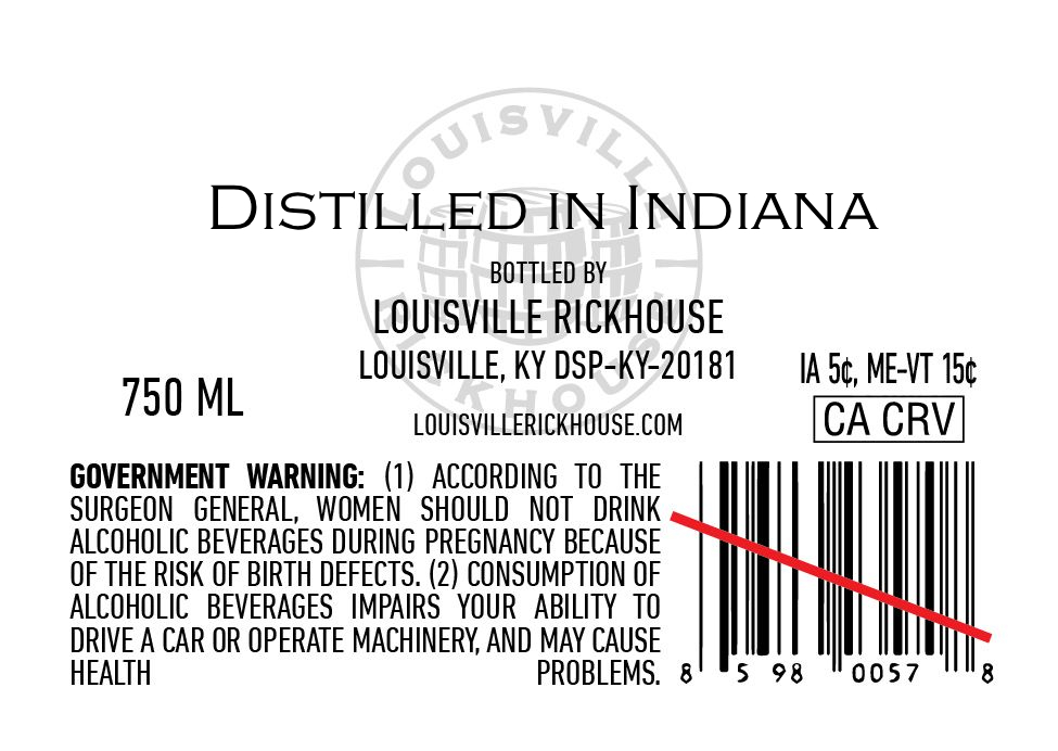 Louisville Rickhouse Whiskey CO label image 2