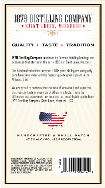 1879 Premium 7 Year Bourbon label image 2
