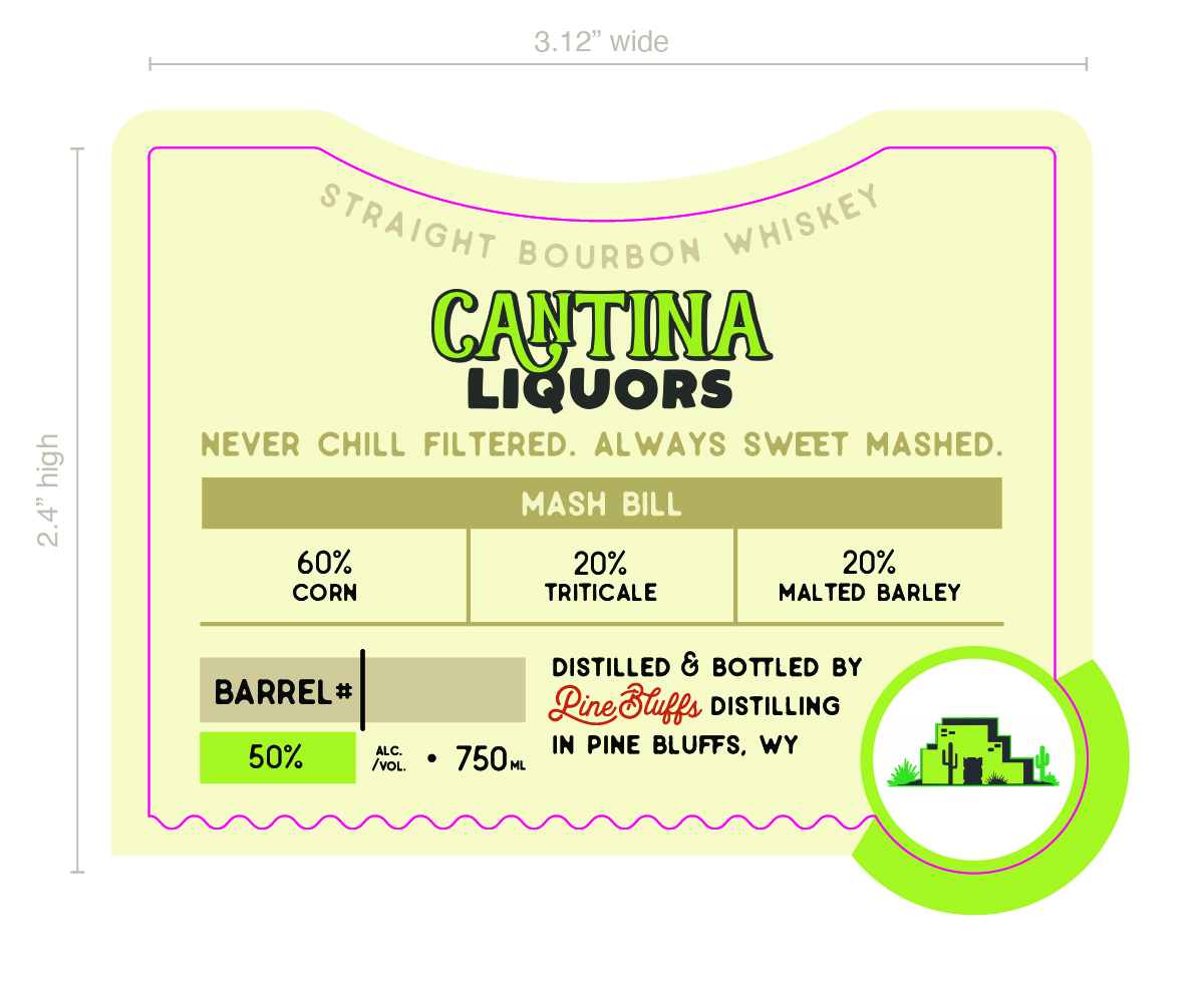 Pine Bluffs Distilling label