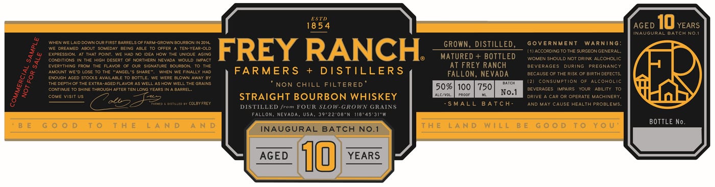Frey Ranch Farmers + Distillers label