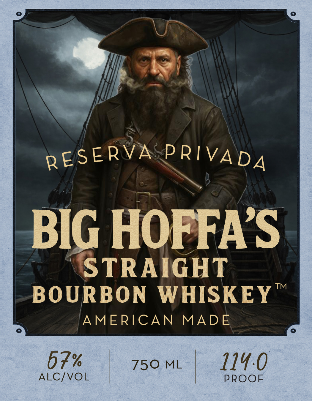 Big Hoffa's Straight Bourbon Whiskey label