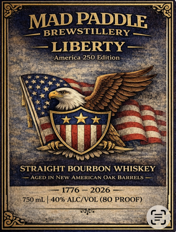 Mad Paddle Brewstillery label