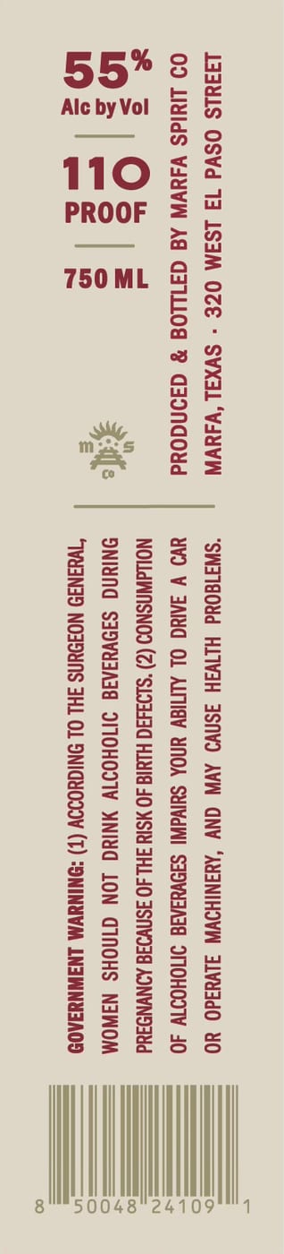 Marfa Spirit CO label image 2