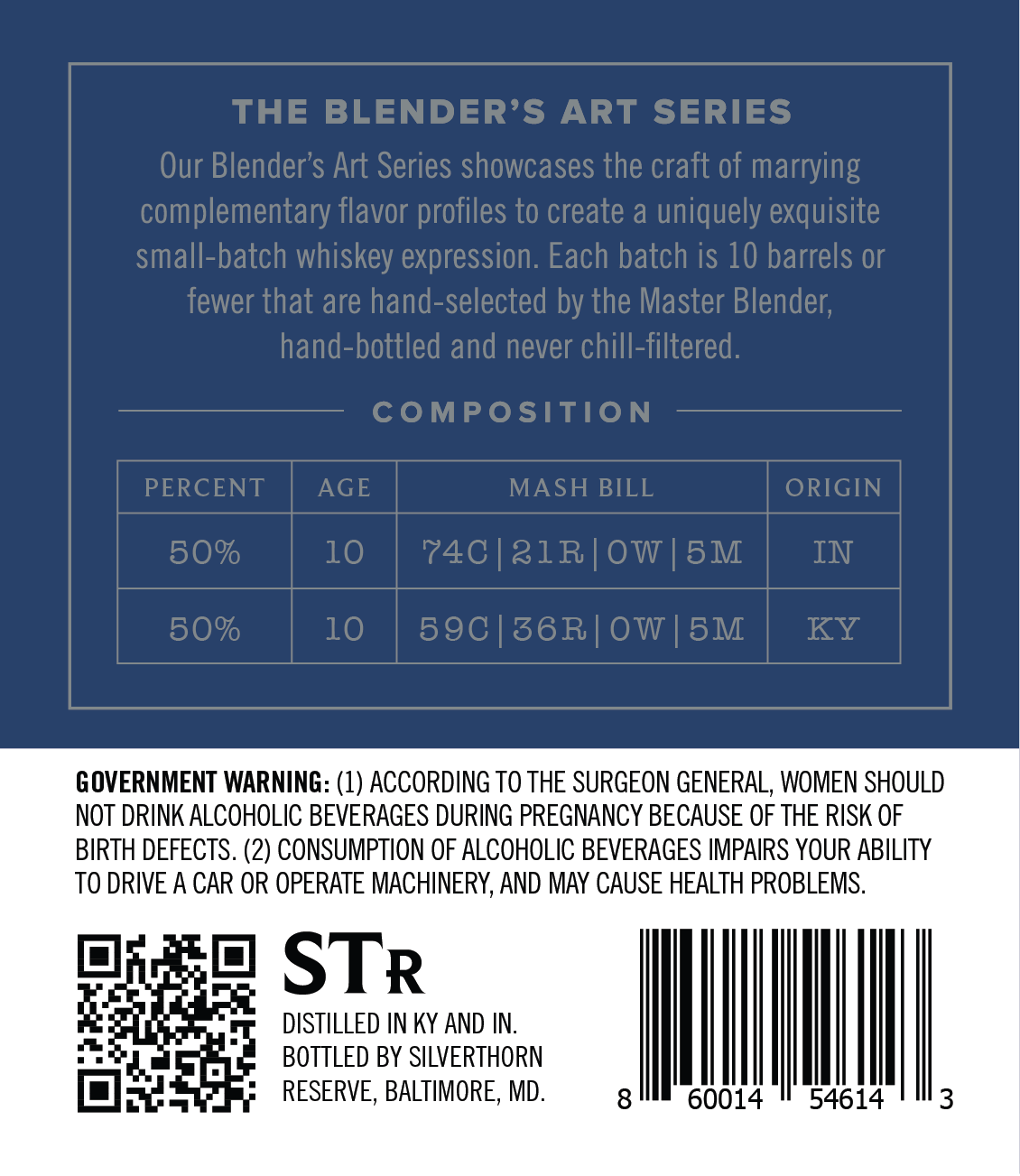 Silverthorn Reserve Blender's Art The Bourbon Blend label image 2