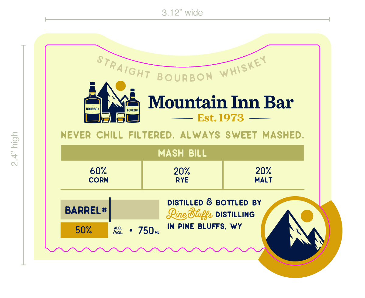 Pine Bluffs Distilling label