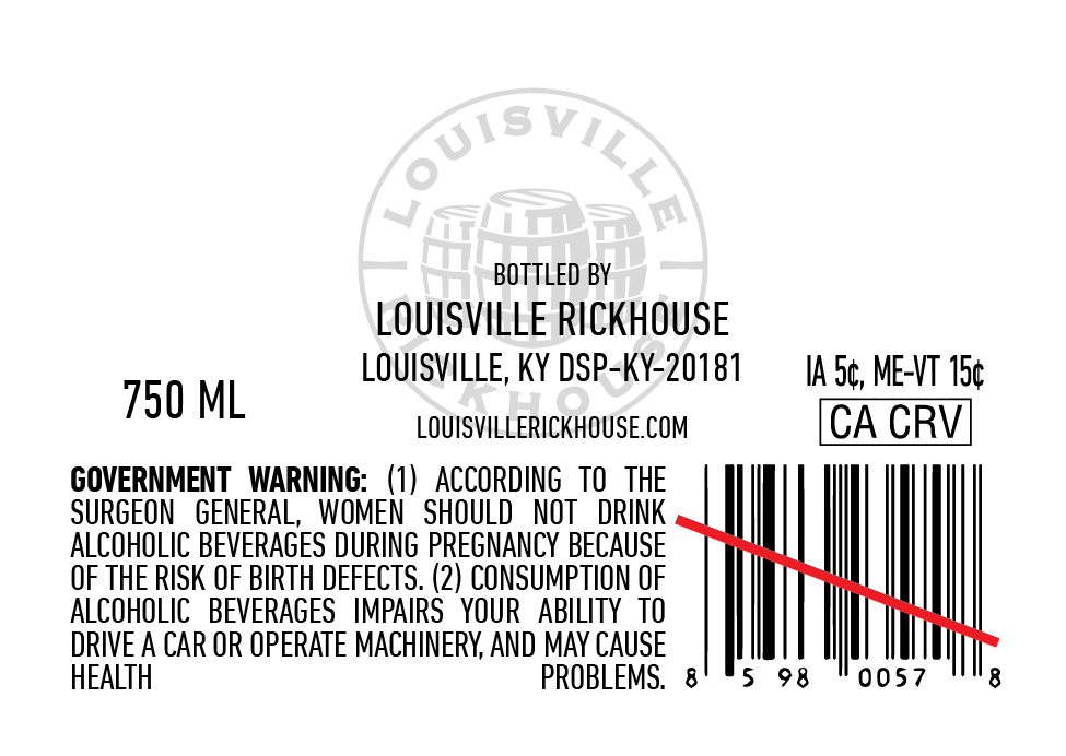 Louisville Rickhouse Whiskey CO label image 2