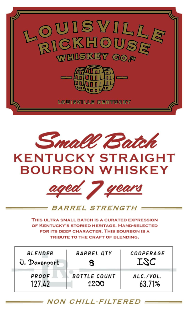 Louisville Rickhouse Whiskey CO label