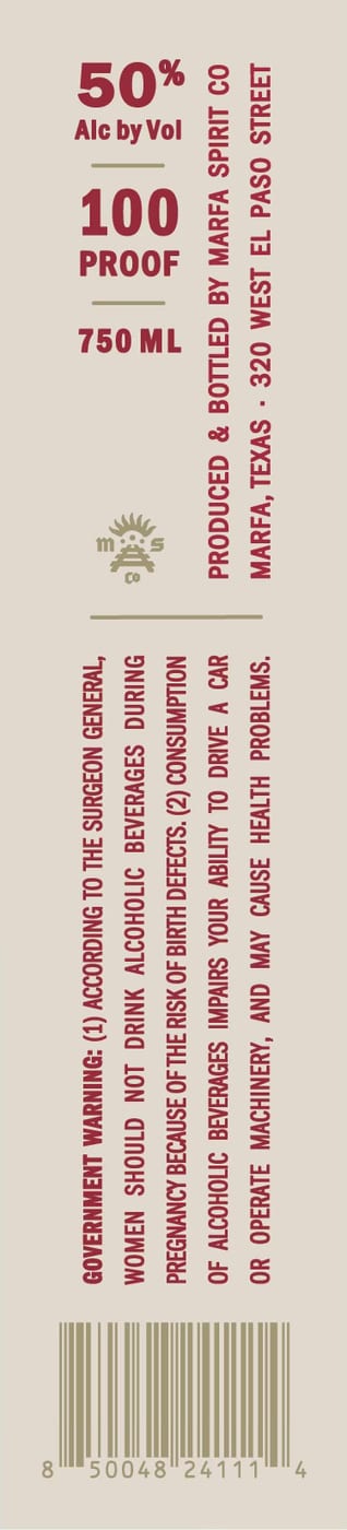 Marfa Spirit CO label image 2
