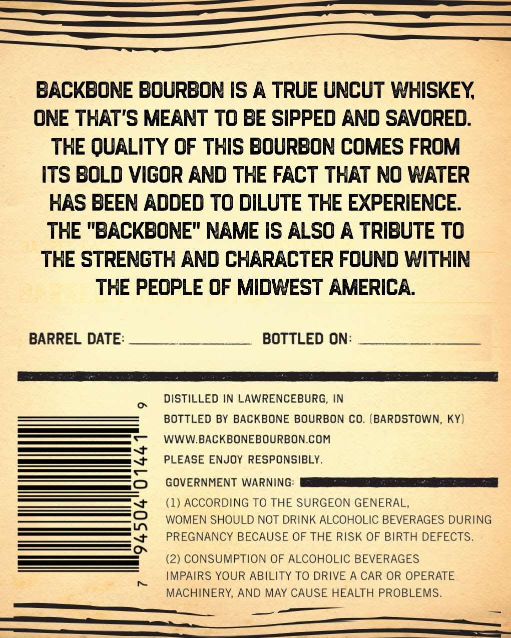 Backbone Bourbon label image 2