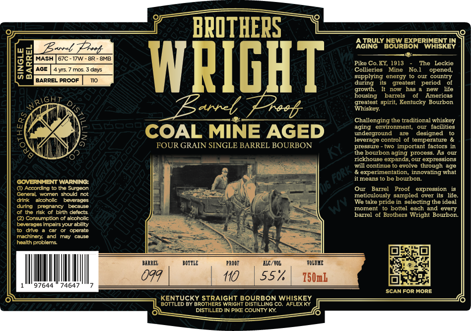 Brothers Wright Barrel Proof label